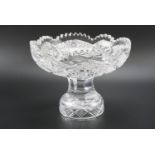 An early 20th Century American Brilliant period cut glass tazza, 21 x 15.5 cm