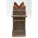 A salt glazed earthenware chimney pot, having stiff leaf corners, 30 x 30 x 72 cm
