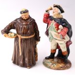 Two Royal Doulton figurines, Town Crier and The Jovial Monk, tallest 22 cm