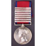 A Military General Service Medal with eight clasps to W Moxon, Serjt, 34th Foot