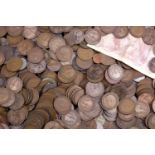 A large quantity of Victorian and later GB one penny and half penny coins together with a group of