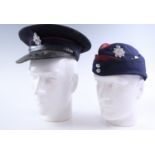 Two Second World War Home Front National Fire Service caps