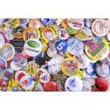 A large quantity of vintage button badges, including Lego, Guinness, Monster Munch, Batman,