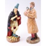Two Royal Doulton figurines, The Detective and The Pied Piper, tallest 24 cm