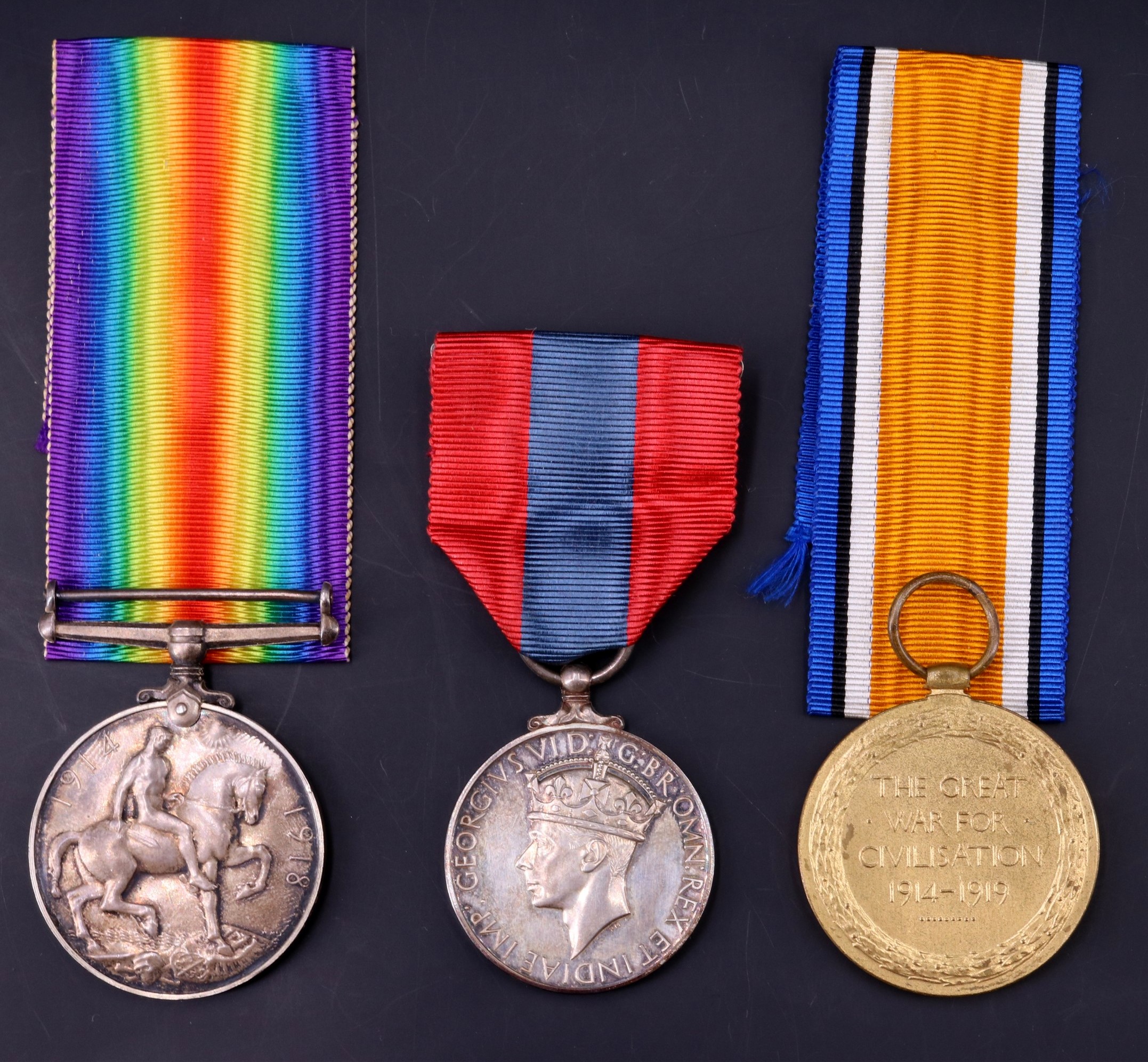 British War and Victory Medals together with a George VI Imperial Service Medal to 25243 Pte - Image 2 of 10