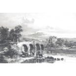 After Franz Emil Krause (1836 - 1900) and Colombet "Old Bridge at Stirling" and "Dunderaw Castle", a