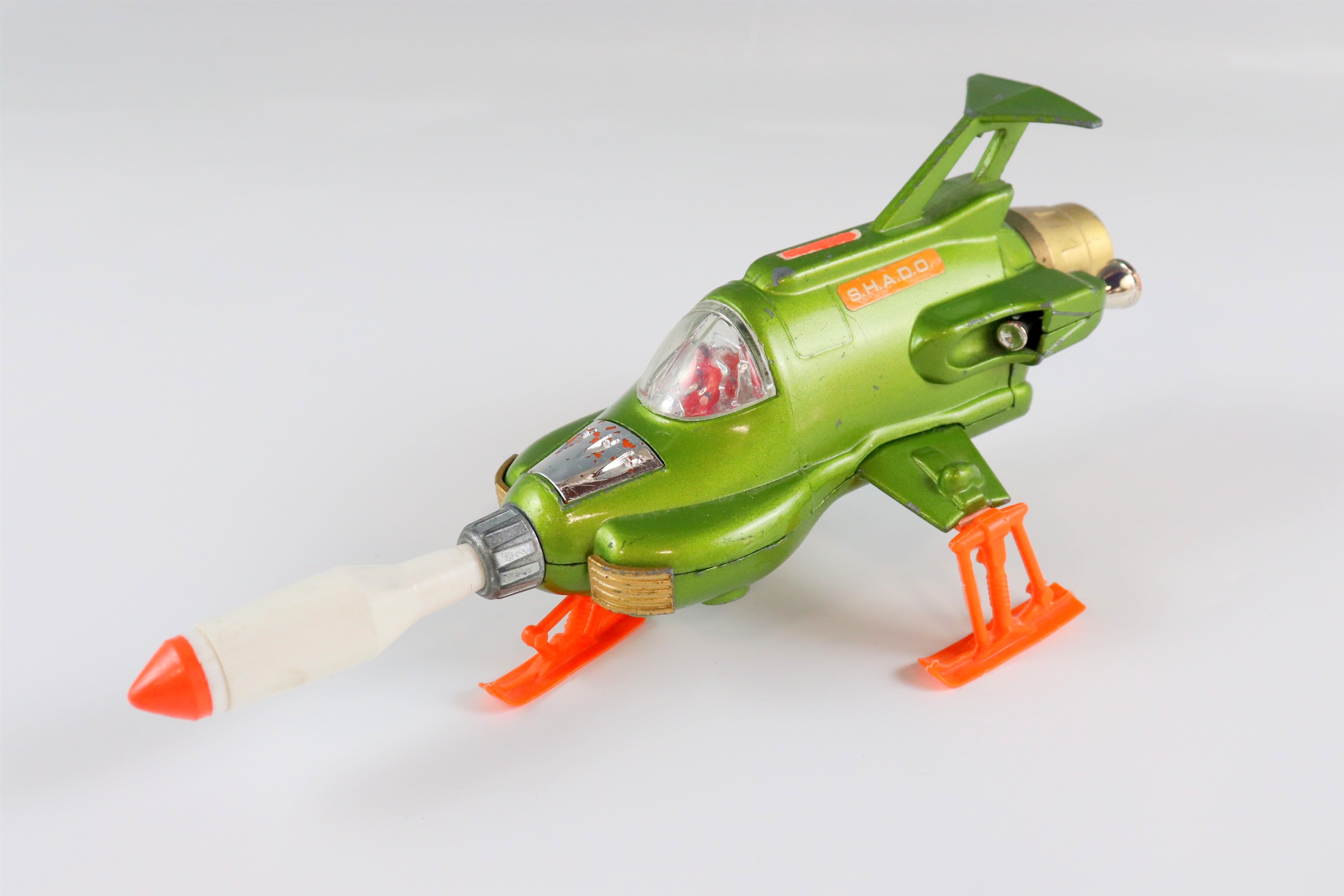 A Dinky diecast UFO Interceptor 351, spring loaded firing action, 14 x 8 cm excluding projectile [