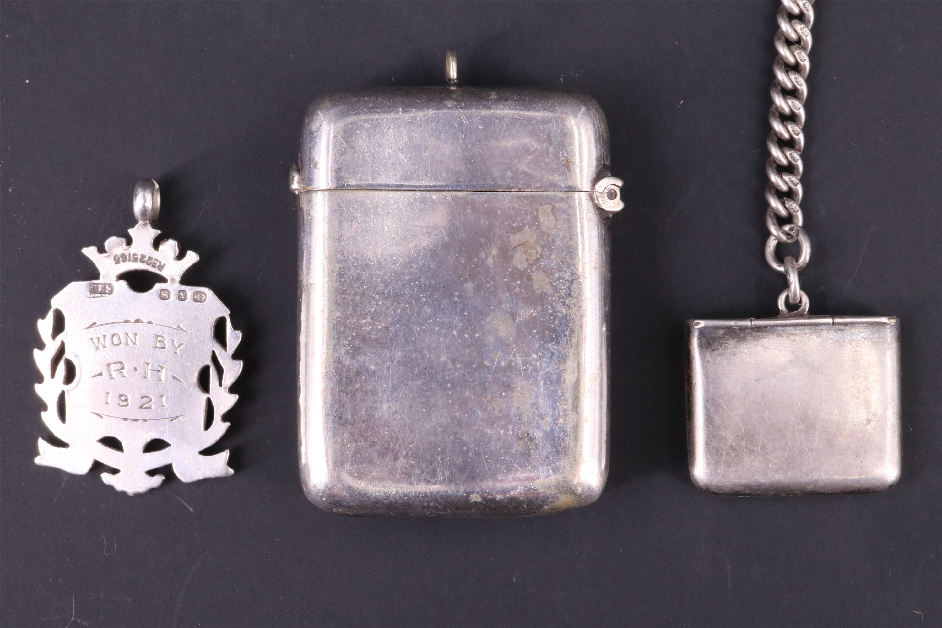 An Edwardian silver fob stamp case, of envelope form and having 'Stamps' embossed to the front, - Image 2 of 5