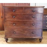 A George III mahogany chest of two over three drawers, 120 x 56 x 94 cm