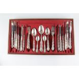A tray of mid 20th Century stainless steel flatware