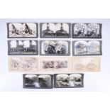 A quantity of largely 19th Century stereoscope cards depicting a diverse range of subjects including