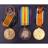 British War and Victory Medals to 26860 Pte G E Little, Border Regiment, together with a Silver