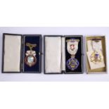 Three enamelled Royal Masonic Institution for Girls ( RMIA ) steward's jewels, comprising 1930
