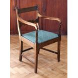 A Regency mahogany carver dining chair, 88 cm high
