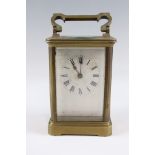 An early 20th Century carriage clock, 16 cm, (a/f)