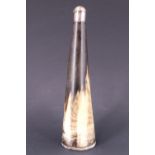 A Victorian white metal mounted horn saddle flask,