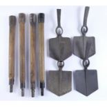 Four Second World War British military sirhind type entrenching tools