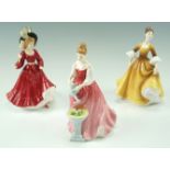 Three boxed Royal Doulton ladies, comprising Stephanie, Alexandra and Patricia, tallest 19 cm