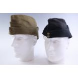 A 1943 British army other rank's Field Service cap together with a coloured FS cap