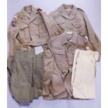 Post-War British army Battle Dress and Service Dress, together with khaki drill and serge