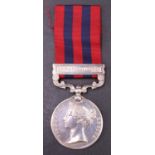 An India General Service Medal with Chin-Lushai 1889-90 clasp to 536 Pte T Mitchel, 1st Bn Border