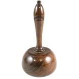 A diminutive ceremonial turned rosewood stonemason's mallet / gavel, 15.5 cm