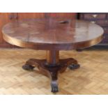 A Regency mahogany snap top breakfast table, (a/f) 106.5 x 84 x 76 cm