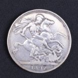 An 1897 silver crown coin