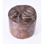 A Victorian tin lined rose top copper jelly mould, having dovetail construction, 11 x 10 cm