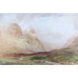 Wycliffe Egginton (1875 - 1951) "Autumn - Glen Coe", a warm, misty view of the glen, watercolour,