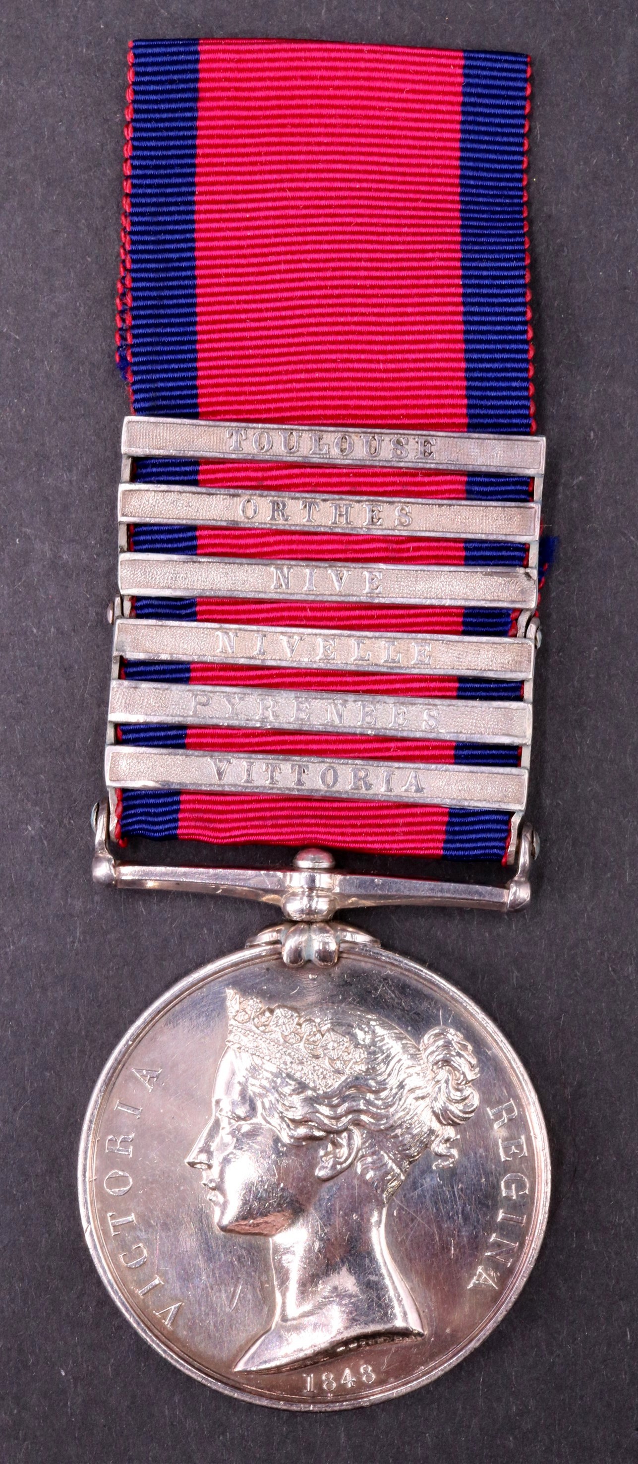 A Military General Service medal with six clasps to Richd Harding, 34th Foot