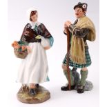 Two Royal Doulton figurines, The Laird and Country Lass, tallest 20 cm