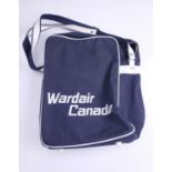 A vintage 'Wardair Canada' canvas travel bag, 28 x 15 x 37 cm