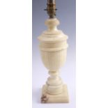 A Neo-Classical style alabaster table lamp, 36 cm to top of socket