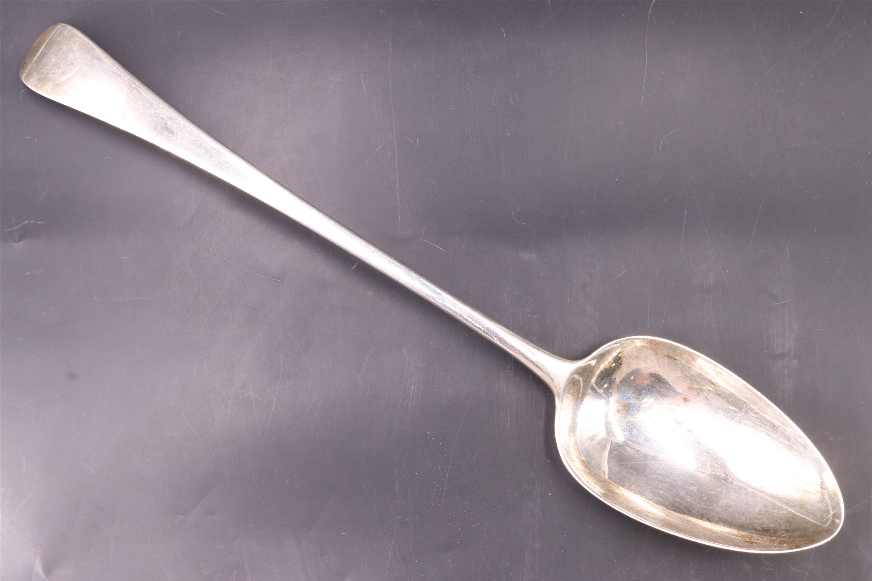 A George III silver old English pattern basting spoon, William Eley & William Fearn, London, 1800,