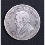 A silver 1894 Zuid Afrikaansche Republiek (pre-Union South Africa) 2½ Shillings coin [ Johannes