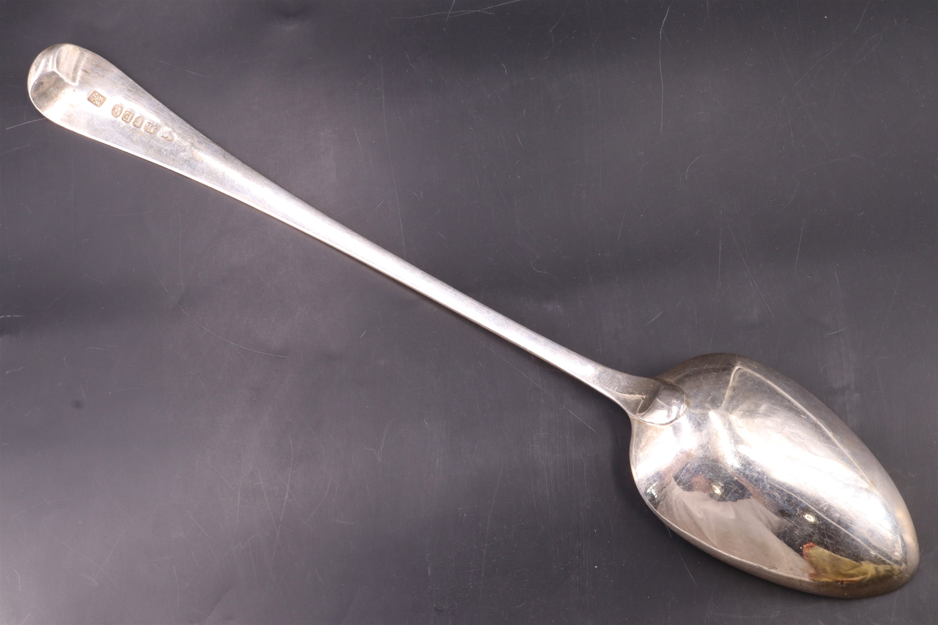A George III silver old English pattern basting spoon, William Eley & William Fearn, London, 1800, - Image 2 of 3