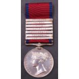 A Military General Service medal with seven clasps to T Holiday, 34th Foot