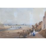 Attributed to Matthew Ellis Nutter (1795 - 1892) A view from the foot of the Northern walls of