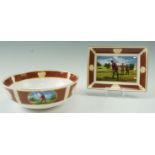 A Royal Worcester Golfing Collection bowl, by Melvyn Buckley, together with a dish, latter 20 x 15