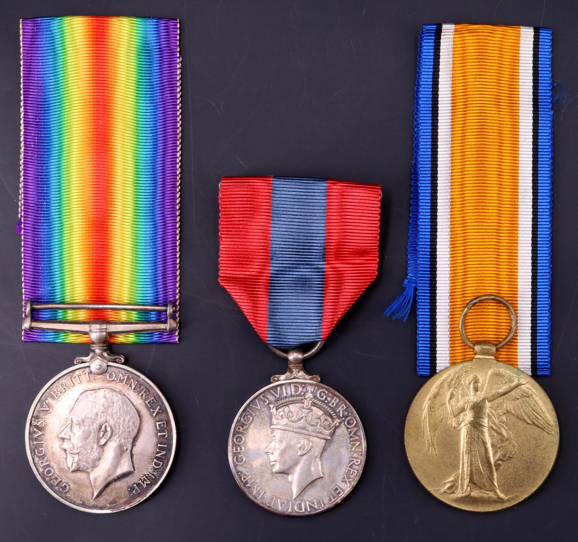 British War and Victory Medals together with a George VI Imperial Service Medal to 25243 Pte