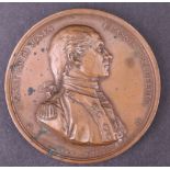 A bronze medallion, John Paul Jones (1747-1792), The Capture of the British Frigate HMS Serapis by
