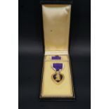 A US Purple Heart medal, cased