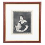 Three uniformly framed 19th Century engraved portraits of Queen Victoria together with a period