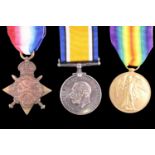 A 1914-15 Star, British War and Victory Medals to 15976 Pte J Wootton, Duke of Wellington's West