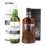 Two boxed bottles of whisky, Laphoraig Select and Highland Park 12 Year Old Viking Honour, 700 ml