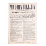 A Victorian Carlisle satirical political broadside "Mr John Bull, having an idea of offering himself