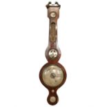 An early 19th Century rosewood wheel barometer by P Salvade, 96 x 25 cm, (a/f although retains its