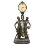 A Julianna reproduction resin novelty figural pendulum clock, 79 cm