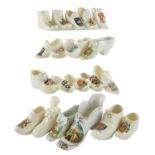 A quantity of Grafton, Wiltshaw & Robinson and other crested china boots / clogs